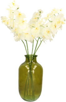 Mica Decorations Kunstbloemen boeket Orchidee - 5 stelen - wit - 71 cm - Kunst zijdebloemen