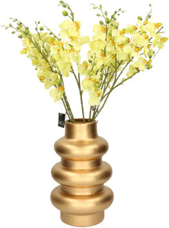 Mica Decorations Kunstbloemen boeket Orchidee - 8 stelen - lichtgeel - 75 cm - Kunst zijdebloemen