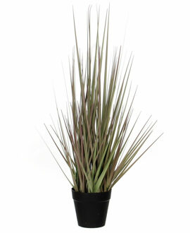 Mica Decorations Kunstgras/gras kunstplant - groen/paars H53 x D30 cm - op stevige plug