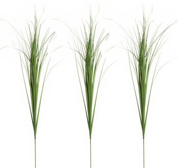 Mica Decorations Kunstgras/rietgras kunstplant - 3x stuks - tak/losse steel - groen - 99 cm
