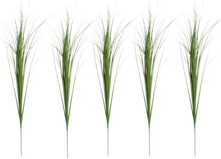 Mica Decorations Kunstgras/rietgras kunstplant - 5x - tak/losse steel - groen - 99 cm