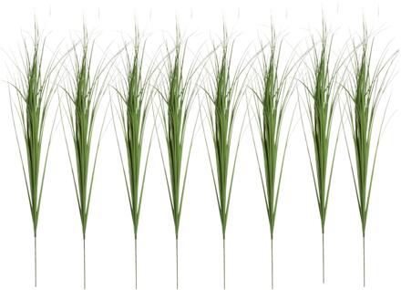 Mica Decorations Kunstgras/rietgras kunstplant - 8x - tak/losse steel - groen - 99 cm