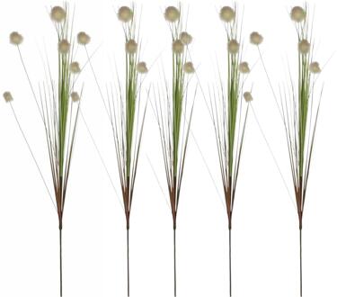 Mica Decorations Kunstgras/rietgras kunstplant tak - 5x - losse steel - groen - 84 cm