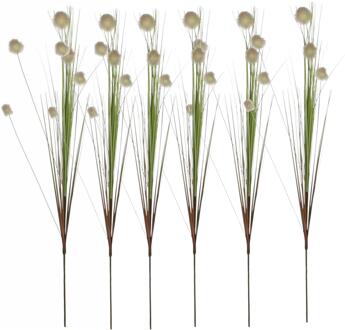 Mica Decorations Kunstgras/rietgras kunstplant tak - 6x - losse steel - groen - 84 cm