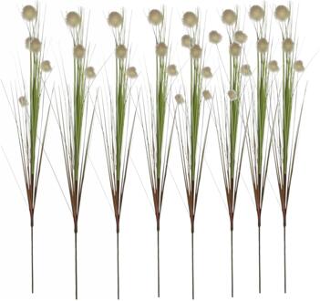 Mica Decorations Kunstgras/rietgras kunstplant tak - 8x - losse steel - groen - 84 cm