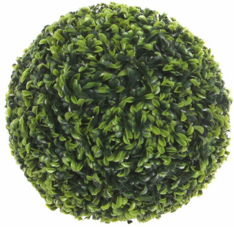 Mica Decorations Kunstplant Buxus bol - Theeblad - groen - D27 cm - UV-bestendig - Buxusplant - Buxusbol