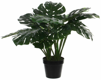 Mica Decorations Kunstplant - Monstera gatenplant - groen - 60 cm