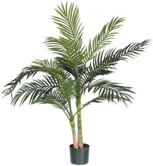 Mica Decorations Kunstplant Palm - Areca / goudpalm - 120 cm - in plastic pot - groen