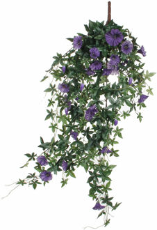 Mica Decorations Kunstplant Petunia - donkerroze - 80 cm - kunst hangplanten