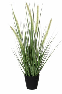 Mica Decorations Kunstplant Siergras - dogtail - D30 x H53 cm - in zwarte pot