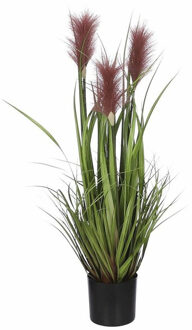 Mica Decorations Kunstplant - siergras - groen|bruin - H80 x D35 cm