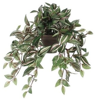 Mica Decorations Kunstplant Tradescantia vader hangplant - 45 cm - groen