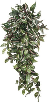 Mica Decorations Kunstplant Tradescantia vaderplant - groen - L80 x B30 x H15 cm - hangplant