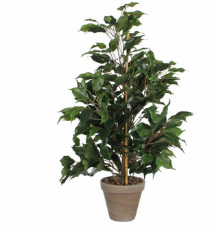 Mica Decorations Kunstplant tropische Ficus - groen - 65 cm - binnen - kamerplant - nepplant