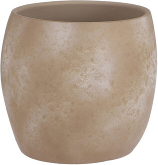 Mica Decorations Lester Bloempot - Ø28 cm - Terracotta - Crème Steen