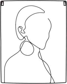 Mica Decorations Line art wanddecoratie - metaal - vrouw - L40 x H50cm