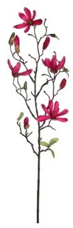 Mica Decorations Magnolia beverboom kunstbloemen takken 80 cm decoratie - Kunstbloemen Roze