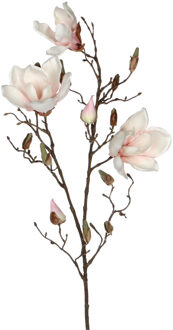 Mica Decorations Magnolia beverboom kunstbloemen takken 90 cm decoratie - Kunstbloemen Roze