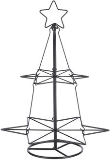 Mica Decorations Metalen decoratie kerstboom zwart 40 cm kerstballen standaard/rekje