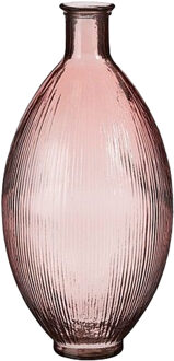 Mica Decorations ovaal vaas - Firenza - licht roze- gerecycled glas - 29 x 59 cm