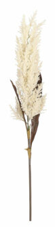 Mica Decorations Pampasgras pluim losse steel / tak - wit - 88 cm - Decoratie kunst graspluimen Creme