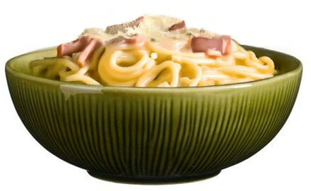 Mica Decorations Pasta bord Nusa - groen - 17 x 6 cm - keramiek - diep bord