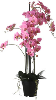 Mica Decorations Phalaenopsis Kunstplant - H97 x Ø19 cm - Plastic Pot - Roze