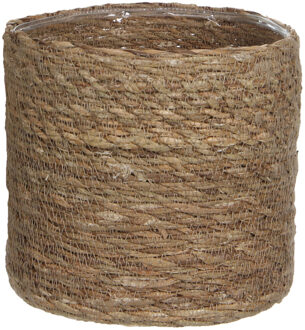 Mica Decorations Plantenmand - naturel bruin - rotan - 16 cm - Plantenpotten