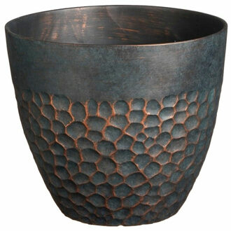 Mica Decorations Plantenpot/bloempot Bravo - kunststof - voor buiten - Diep groen - D30 x H26 cm