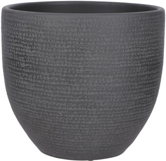 Mica Decorations Plantenpot|bloempot Carrie terracotta zwart met flakes patroon - D29|H