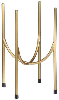 Mica Decorations Plantenpot/bloempot plantenstandaard/verhoger goud metaal H25 x B11 cm