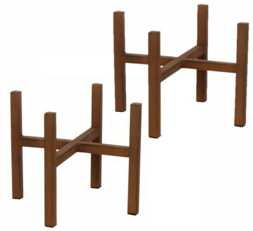 Mica Decorations Plantenpot/bloempot plantenstandaard/verhoger roest H16 x B16 cm