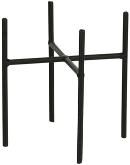 Mica Decorations Plantenpot/bloempot plantenstandaard/verhoger zwart metaal H14 x B9,5 cm