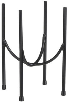 Mica Decorations Plantenpot/bloempot plantenstandaard/verhoger zwart metaal H25 x B11 cm