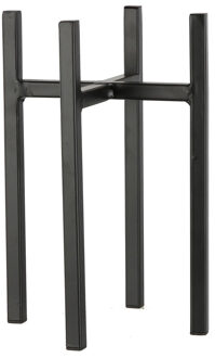 Mica Decorations Plantenpot/bloempot plantenstandaard/verhoger zwart metaal H25 x B14 cm