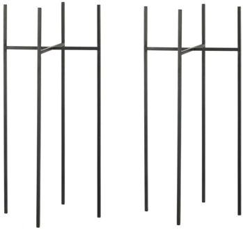 Mica Decorations Plantenpot/bloempot plantenstandaard/verhoger zwart metaal H55 x B18.5 x L18.5 cm