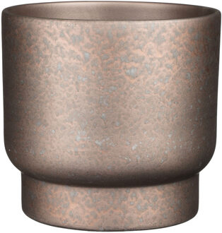 Mica Decorations Plantenpot/bloempot Sintra terracotta koper met flakes patroon - D26/H23 cm