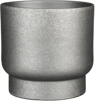 Mica Decorations Plantenpot/bloempot Sintra terracotta zilver met flakes patroon - D26/H23 cm