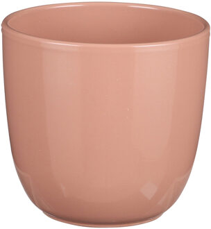Mica Decorations Plantenpot/bloempot Tusca - Lichtroze - keramiek - glans - D13.5/H13 cm