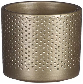 Mica Decorations Plantenpot - goud - keramiek - D10 x H9 cm - bloempot binnen