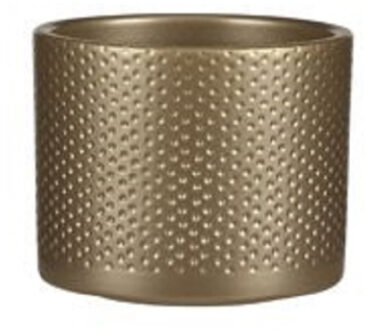 Mica Decorations Plantenpot - goud - keramiek - D12 x H10 cm - bloempot binnen