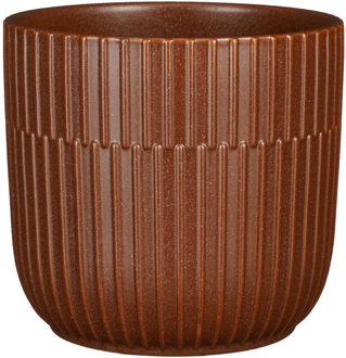 Mica Decorations Plantenpot - keramiek - bruin - D17.5xH16 cm - bloempot