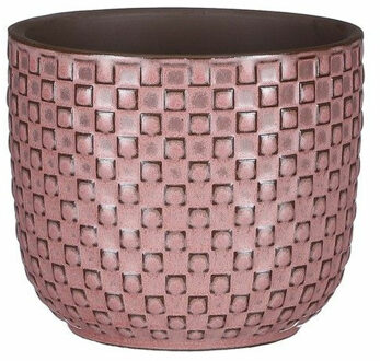 Mica Decorations Plantenpot - keramiek - roze - 11 x 9 cm - Plantenpotten