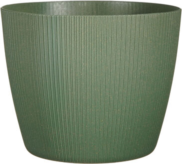 Mica Decorations Plantenpot - kunststof - donkergroen/ribbels- 30cm - Plantenpotten