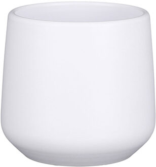 Mica Decorations Plantenpot - mat wit - H13.5xD14cm - keramiek - Bloempot voor kamerplant