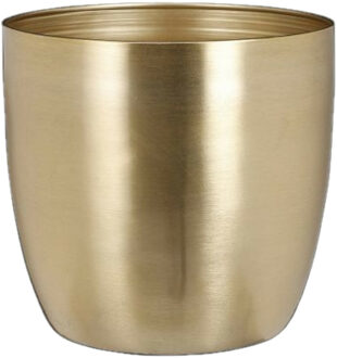 Mica Decorations Plantenpot - metaal - goud - D20 x H19 cm - bloempot