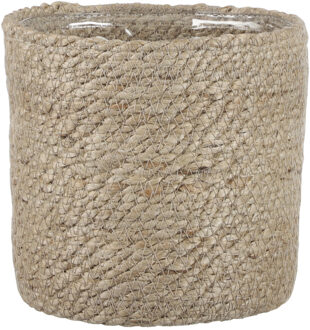 Mica Decorations Plantenpot - rotan - bruin - plantenmand - 16x16cm
