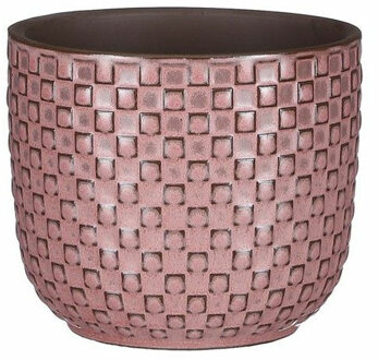 Mica Decorations Plantenpot - roze - keramiek - D11xH9 cm - bloempot