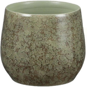 Mica Decorations Plantenpot - Terracotta - groen - 19 x 17 cm