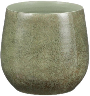 Mica Decorations Plantenpot - Terracotta - groen - 24 x 22 cm